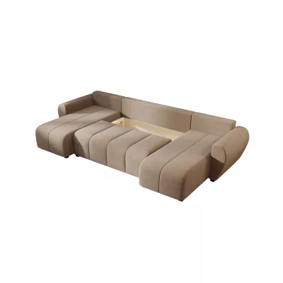 Schlafsofa U-förmig LUKAVA - braun