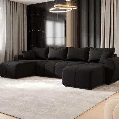 U‑Form Sofa LUKAVA - schwarz