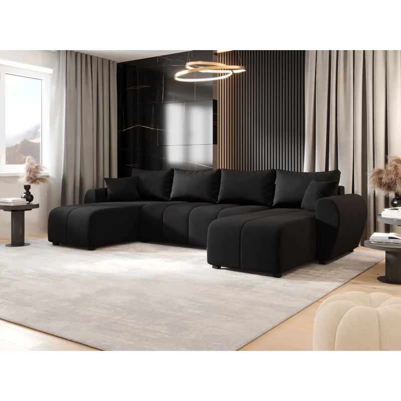 U‑Form Sofa LUKAVA - schwarz