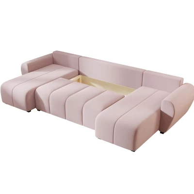 U-förmige Sofagarnitur LUKAVA - rosa