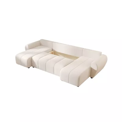 U-förmiges Schlafsofa LUKAVA - hellbeige
