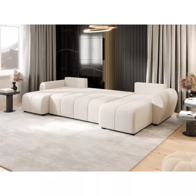 U-förmiges Schlafsofa LUKAVA - hellbeige