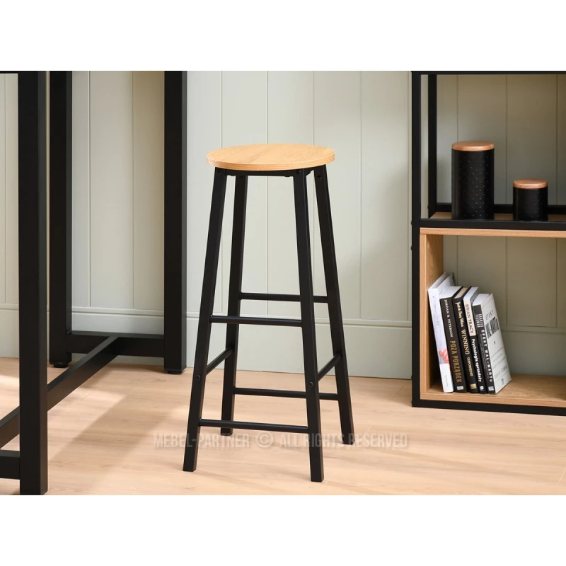 Barhocker NAIRA – Eiche/Schwarz