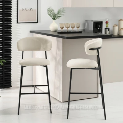 Barhocker SABINA - creme/schwarz
