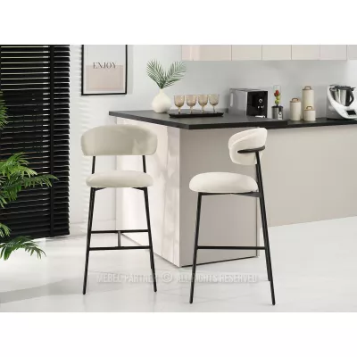 Barhocker SABINA - creme/schwarz