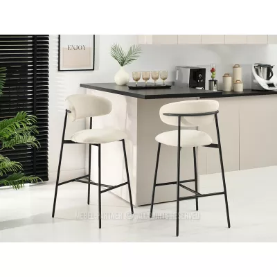 Barhocker SABINA - creme/schwarz
