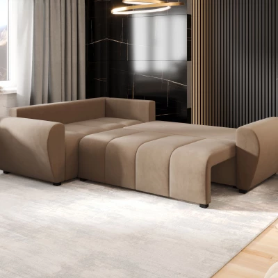 Ecksofa-Set LUKAVA - braun, linke Ecke