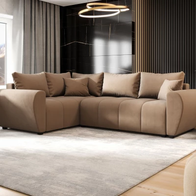 Ecksofa-Set LUKAVA - braun, linke Ecke