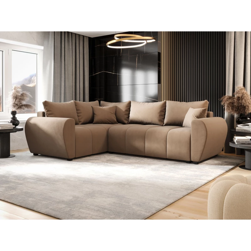 Ecksofa-Set LUKAVA - braun, linke Ecke