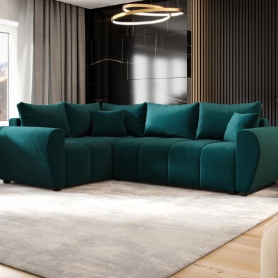 Ecksofa-Set LUKAVA - Smaragdgrün, linke Ecke