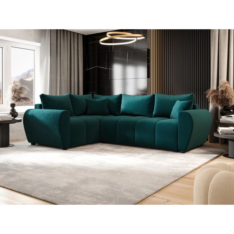 Ecksofa-Set LUKAVA - Smaragdgrün, linke Ecke