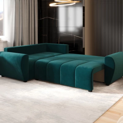 Ecksofa-Set LUKAVA - Smaragdgrün, linke Ecke