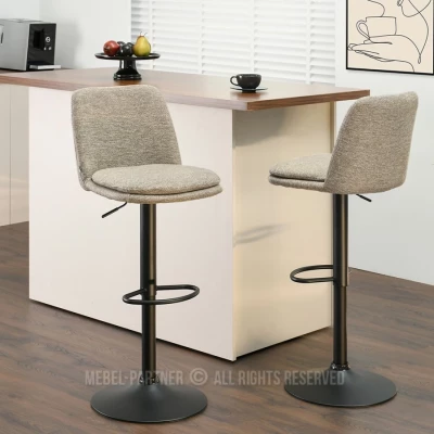 Verstellbarer Barhocker OFELIE – beige/schwarz