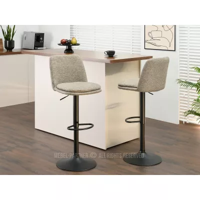 Verstellbarer Barhocker OFELIE – beige/schwarz