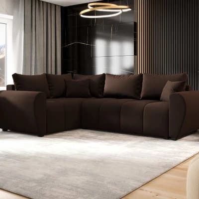 Ecksofa LUKAVA - braun, linke Ecke