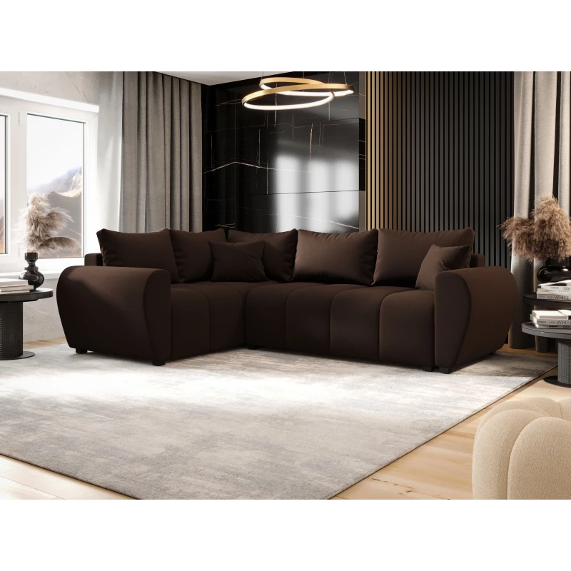 Ecksofa LUKAVA - braun, linke Ecke