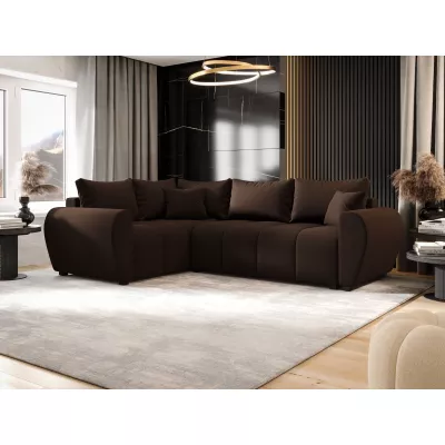 Ecksofa LUKAVA - braun, linke Ecke
