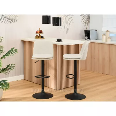 Verstellbarer Barhocker OFELIE – creme/schwarz