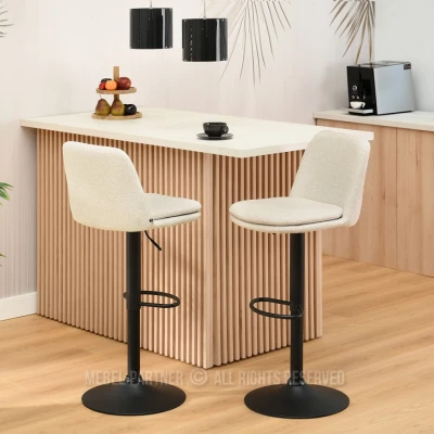 Verstellbarer Barhocker OFELIE – creme/schwarz