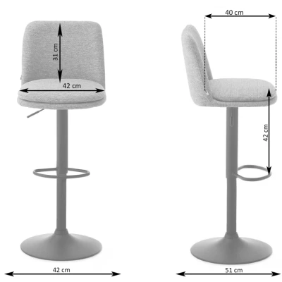 Verstellbarer Barhocker OFELIE – creme/schwarz