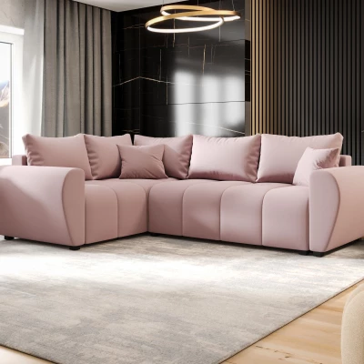 Ecksofa-Set LUKAVA - rosa, linke Ecke