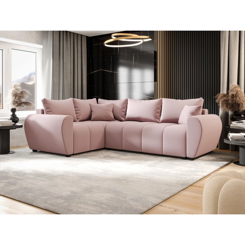 Ecksofa-Set LUKAVA - rosa, linke Ecke