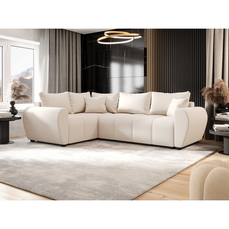 Ecksofa-Set LUKAVA – hellbeige, linke Ecke