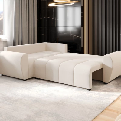 Ecksofa-Set LUKAVA – hellbeige, linke Ecke