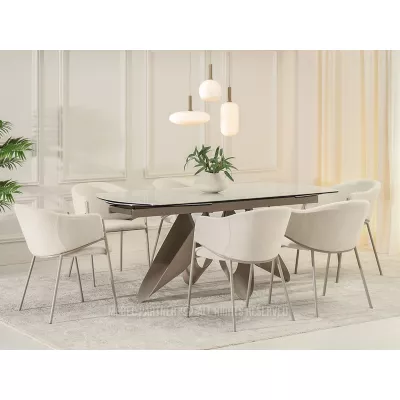 JUHI Esszimmerstuhl – Creme/Grau