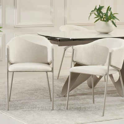 JUHI Esszimmerstuhl – Creme/Grau