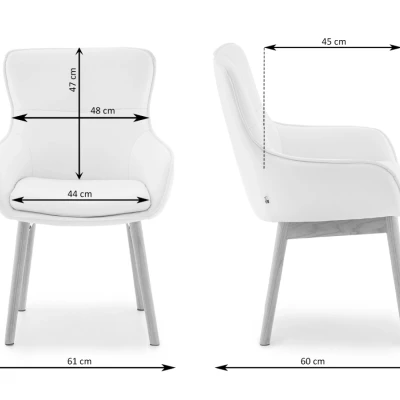 Eleganter Esszimmerstuhl ELISABETH – Creme/Eiche