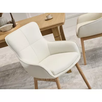Eleganter Esszimmerstuhl ELISABETH – Creme/Eiche