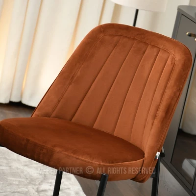 EVELIN Polsterstuhl für Esszimmer - schwarz/kupfer
