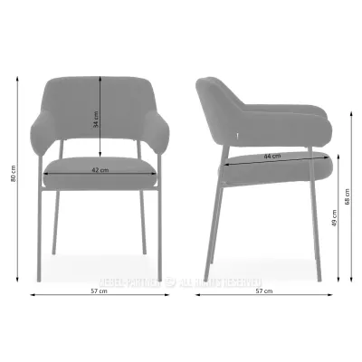 Gepolsterter Esszimmerstuhl PATRICE - beige/schwarz