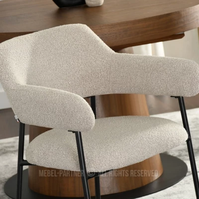 Gepolsterter Esszimmerstuhl PATRICE - beige/schwarz