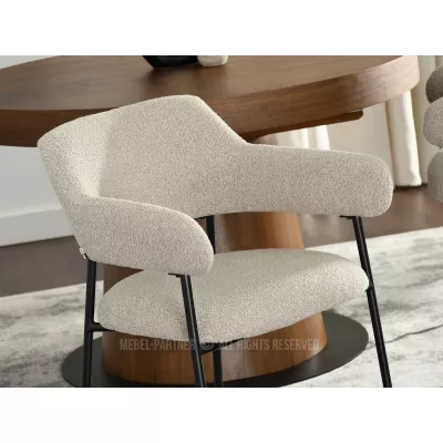 Gepolsterter Esszimmerstuhl PATRICE - beige/schwarz