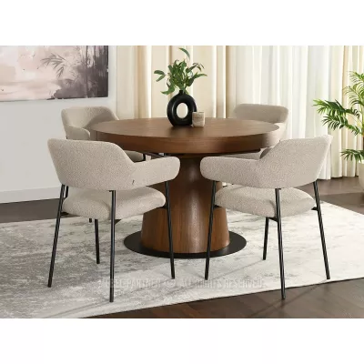 Gepolsterter Esszimmerstuhl PATRICE - beige/schwarz