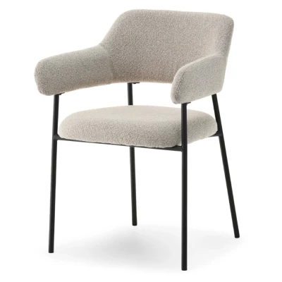 Gepolsterter Esszimmerstuhl PATRICE - beige/schwarz