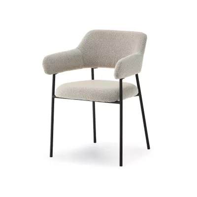 Gepolsterter Esszimmerstuhl PATRICE - beige/schwarz
