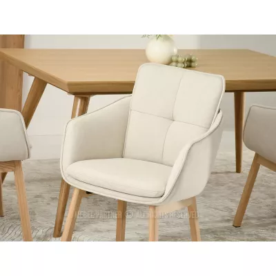 Eleganter Esszimmerstuhl VIVIENNE – Beige/Eiche
