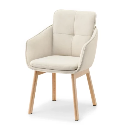 Eleganter Esszimmerstuhl VIVIENNE – Beige/Eiche