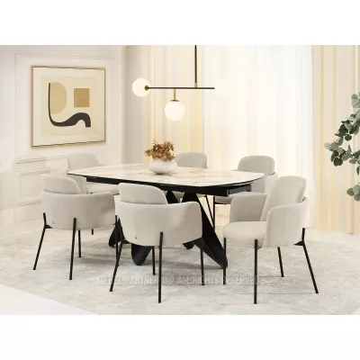 ISRA Polsterstuhl – beige/schwarz
