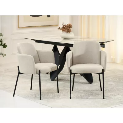 ISRA Polsterstuhl – beige/schwarz
