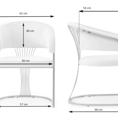 Designer-Esszimmerstuhl PAULINA – Creme/Gold