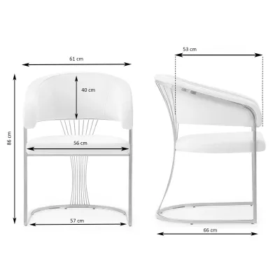 Designer-Esszimmerstuhl PAULINA – Creme/Gold