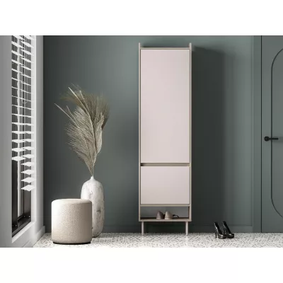 Schmaler Flurschrank RENATE - Eiche Cremona / Kaschmir