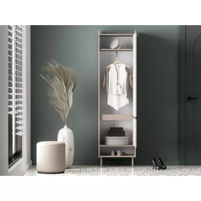 Schmaler Flurschrank RENATE - Eiche Cremona / Kaschmir