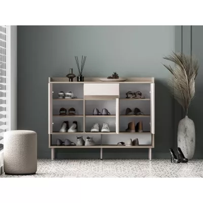Schuhschrank mit Türen RENATE - Eiche Cremona / Kaschmir