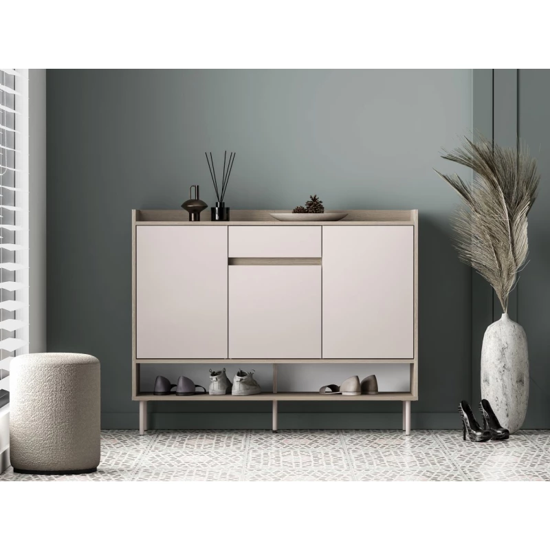 Schuhschrank mit Türen RENATE - Eiche Cremona / Kaschmir