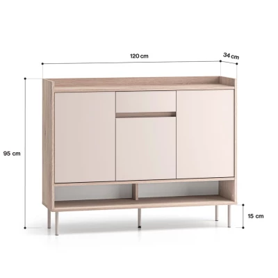 Schuhschrank mit Türen RENATE - Eiche Cremona / Kaschmir